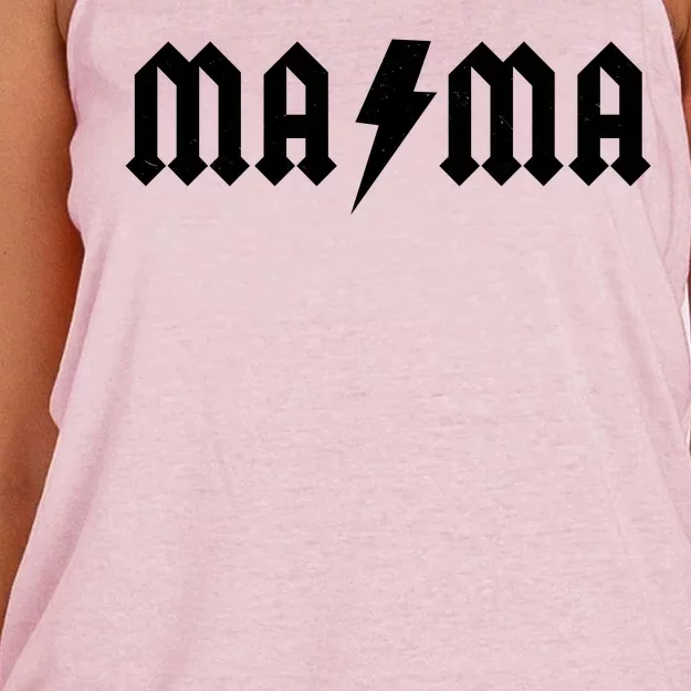 Funny MAMA Rocker Logo Women's Knotted Racerback Tank