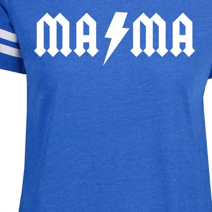 Funny MAMA Rocker Logo Enza Ladies Jersey Football T-Shirt