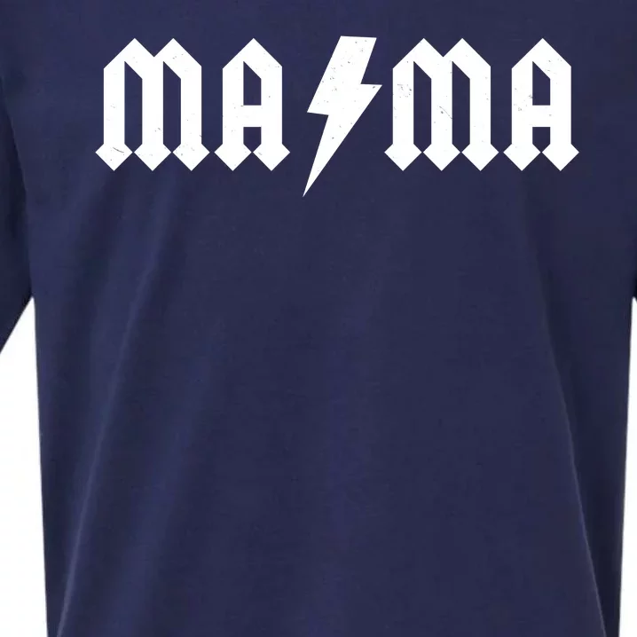 Funny MAMA Rocker Logo Sueded Cloud Jersey T-Shirt