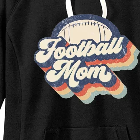 Football Mom Retro American Football Mothers Day Mom Mama Gift Women's Fleece Hoodie