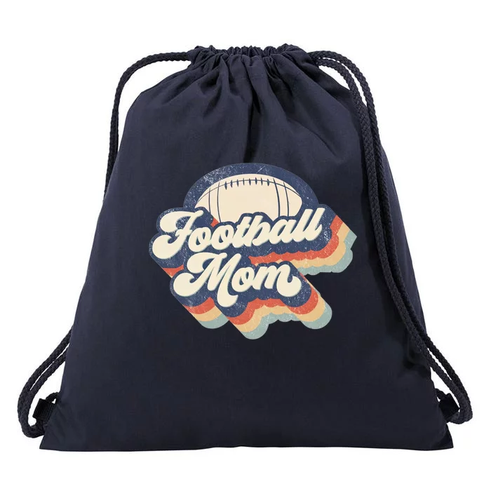 Football Mom Retro American Football Mothers Day Mom Mama Gift Drawstring Bag