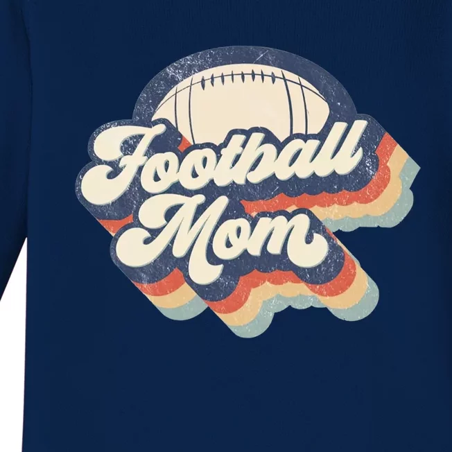 Football Mom Retro American Football Mothers Day Mom Mama Gift Baby Long Sleeve Bodysuit