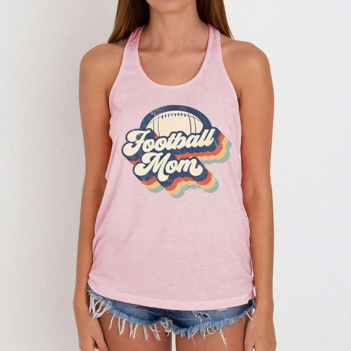 Football Mom Retro American Football Mothers Day Mom Mama Gift Women's Knotted Racerback Tank