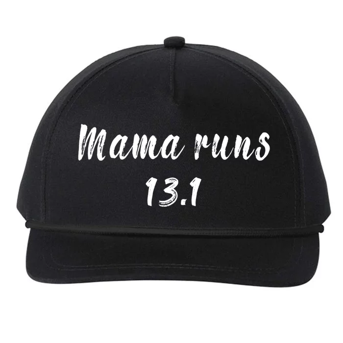 Funny Mama Runs 13 1 Half Marathon Mom Running Runner Funny Gift Great Gift Snapback Five-Panel Rope Hat