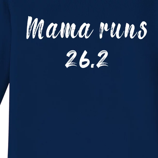 Funny Mama Runs 26 2 Marathon Mom Running Runner Workout Gift Baby Long Sleeve Bodysuit