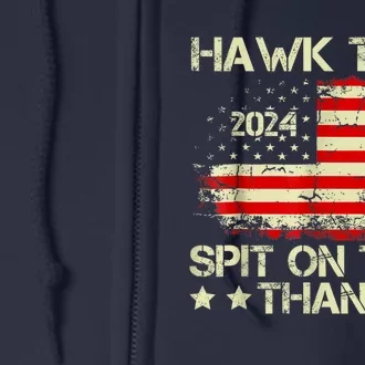 Funny Meme Retro American Flag Hawk Tuah 24 Spit On That Thang Gift Full Zip Hoodie