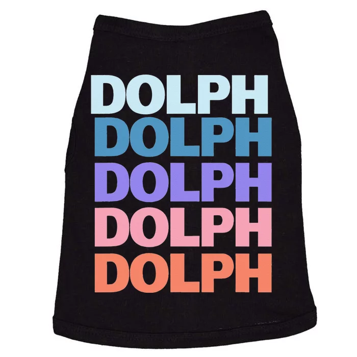 Funny Modern Repeated Text Design Dolph Doggie Tank