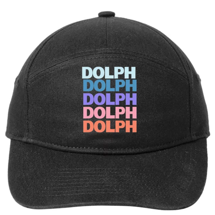 Funny Modern Repeated Text Design Dolph 7-Panel Snapback Hat