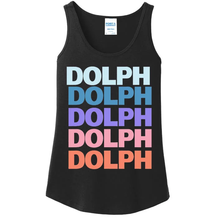 Funny Modern Repeated Text Design Dolph Ladies Essential Tank