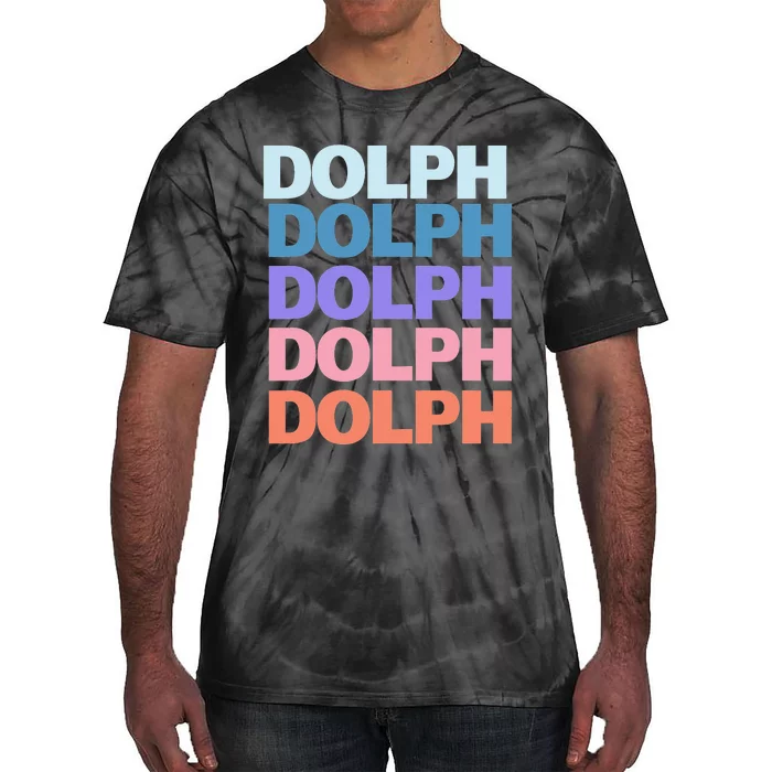 Funny Modern Repeated Text Design Dolph Tie-Dye T-Shirt