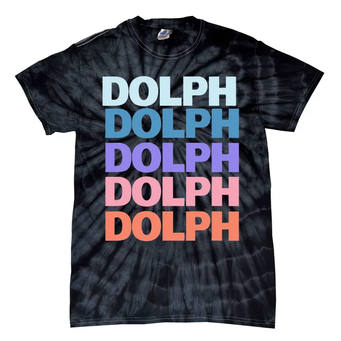 Funny Modern Repeated Text Design Dolph Tie-Dye T-Shirt