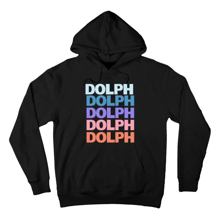 Funny Modern Repeated Text Design Dolph Tall Hoodie