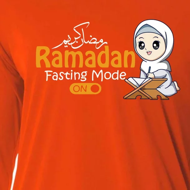 Fasting Mode Ramadan On Cute Gift Cool Islamic Gift Idea Funny Gift Cooling Performance Long Sleeve Crew