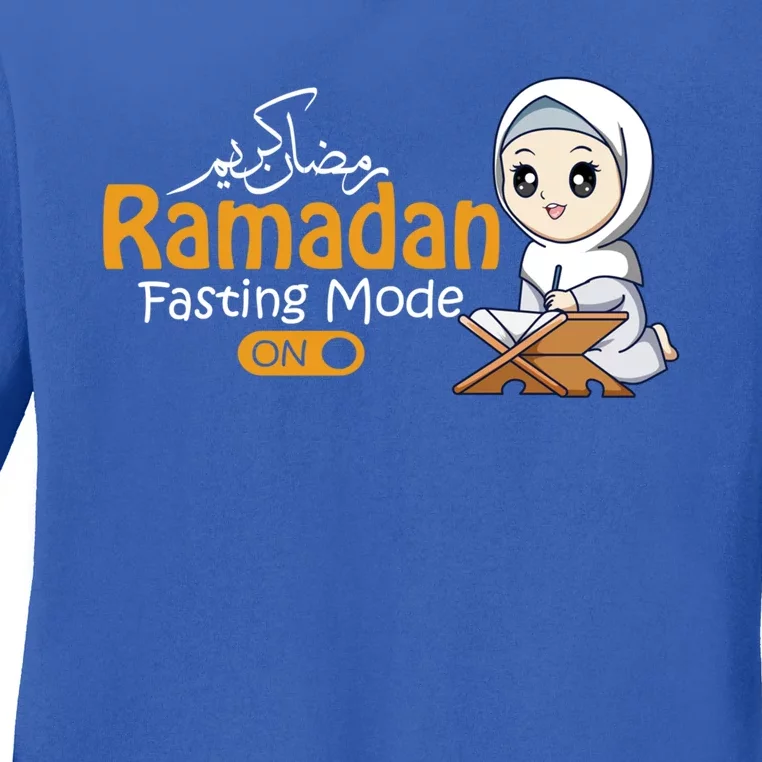 Fasting Mode Ramadan On Cute Gift Cool Islamic Gift Idea Funny Gift Ladies Long Sleeve Shirt