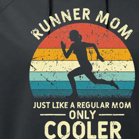 Funny Marathon Running Jogging Mothers Day Performance Fleece Hoodie