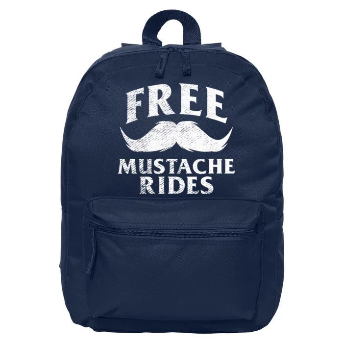 Free Mustache Rides Funny 16 in Basic Backpack