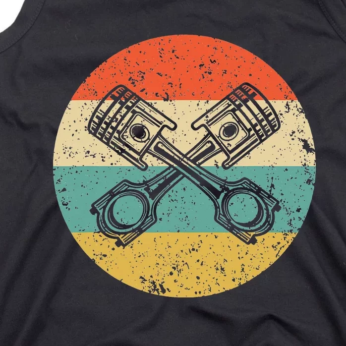 funny Mechanic Retro Car Engine Pistons Icon Tank Top