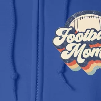 Football Mom Retro American Football Mothers Day Mom Mama Funny Gift Full Zip Hoodie