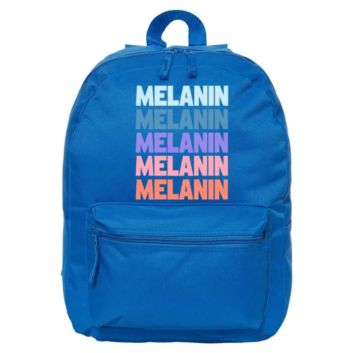 Funny Modern Repeated Text Design Melanin Black History Gift 16 in Basic Backpack