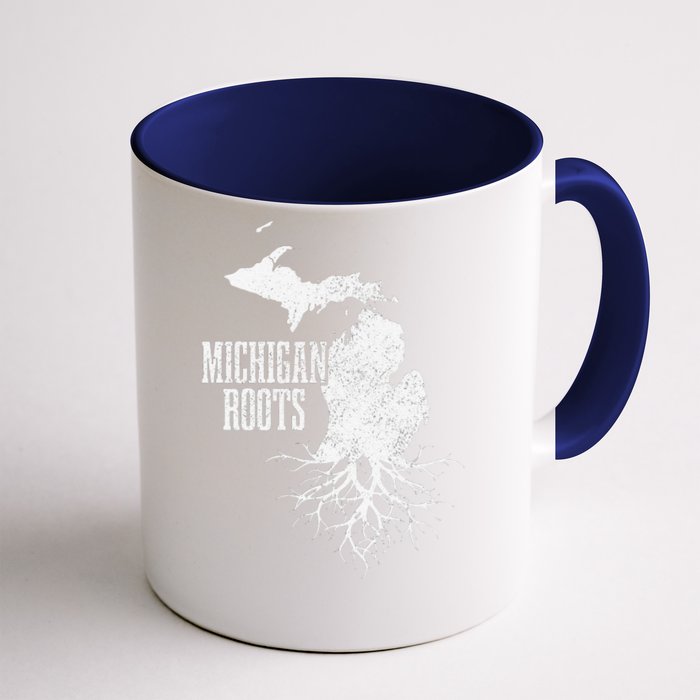 Funny Michigan Roots Vintage Pride State Map Gift Front & Back Coffee Mug