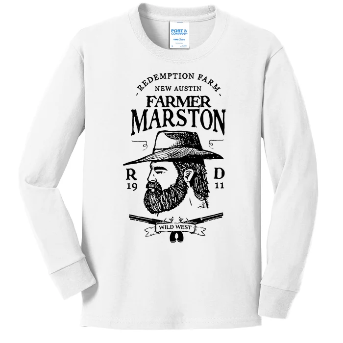 Farmer Marston Redemption Farm New Austin 1911 Kids Long Sleeve Shirt