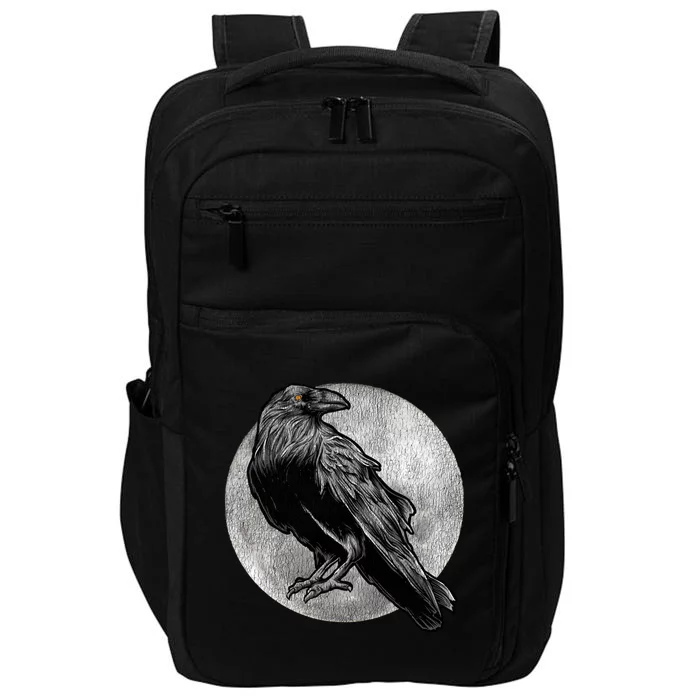 Full Moon Raven Bird Gift Scary Crow Impact Tech Backpack