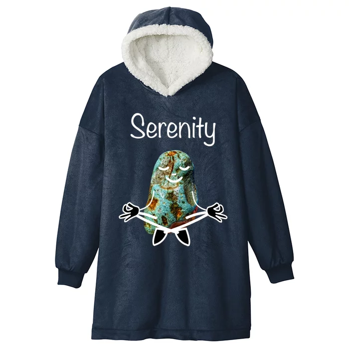 Funny Meditation Rockhound Serenity Lotus Yoga Pose Gift Hooded Wearable Blanket