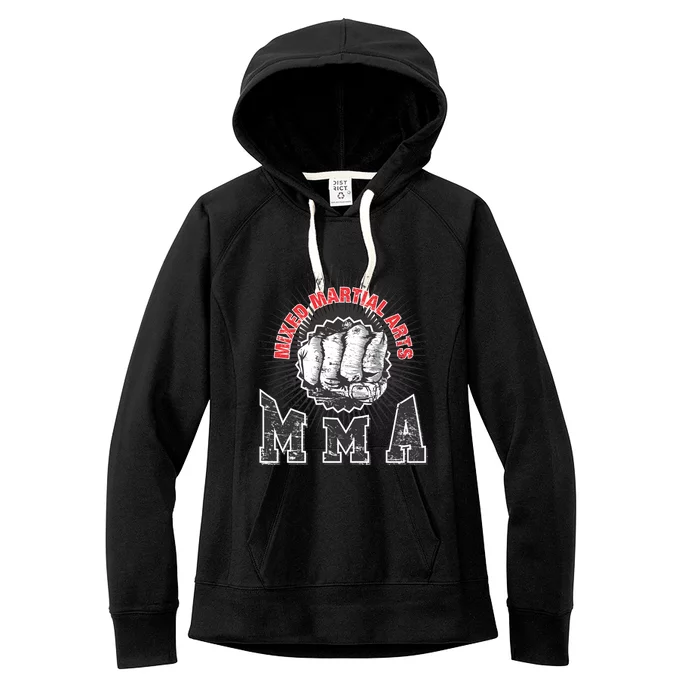 Funny MMA Retro Punch 1 Women's Fleece Hoodie