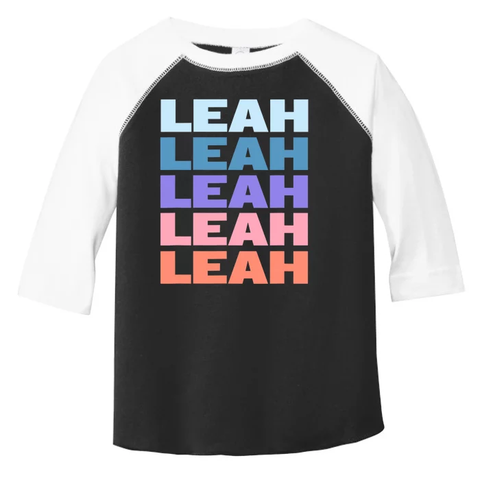 Funny Modern Repeated Text Design Leah Toddler Fine Jersey T-Shirt