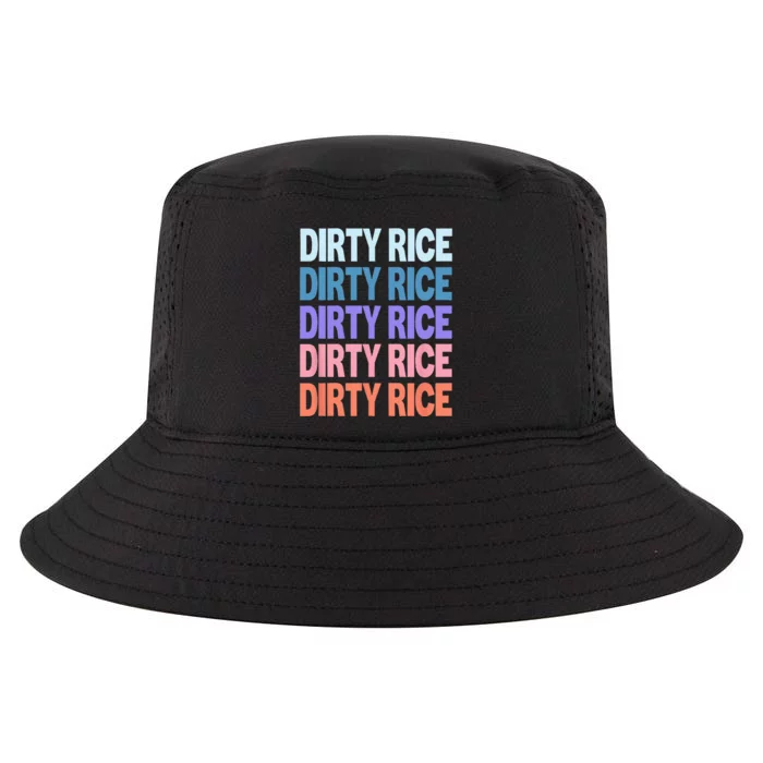 Funny Modern Repeated Text Design Dirty Rice Cool Comfort Performance Bucket Hat