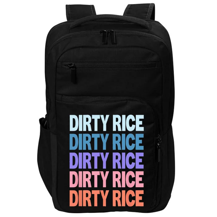 Funny Modern Repeated Text Design Dirty Rice Impact Tech Backpack