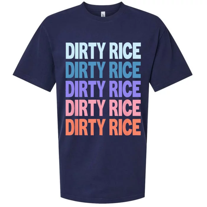 Funny Modern Repeated Text Design Dirty Rice Sueded Cloud Jersey T-Shirt