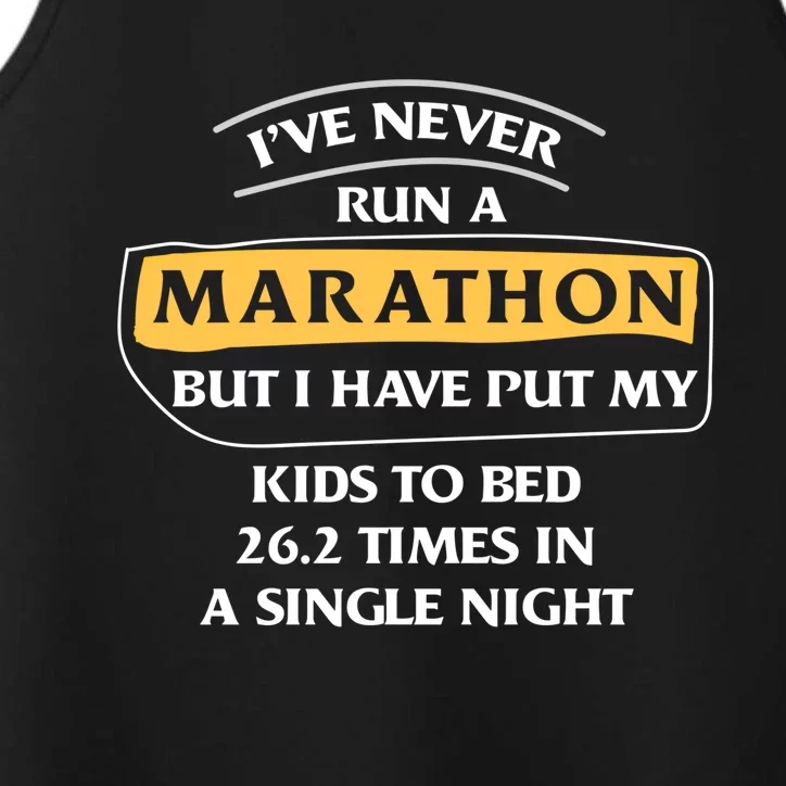 First Maraton Runner Pun Tee For A Marathon Mom And Dad Cool Gift Performance Tank