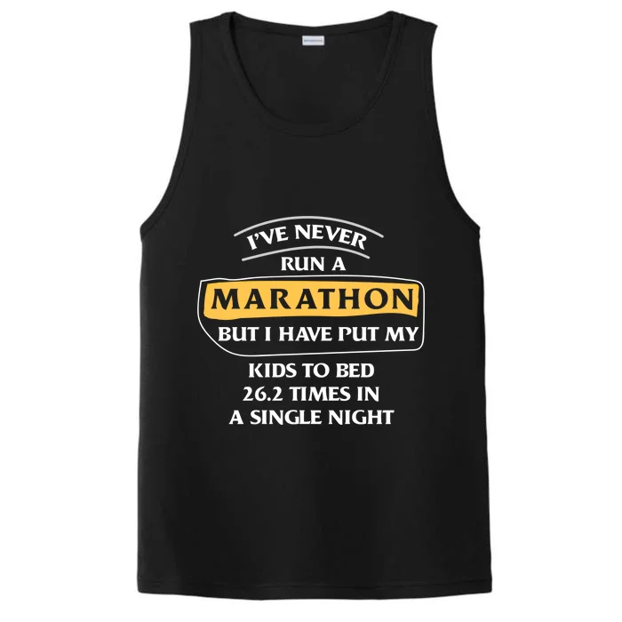 First Maraton Runner Pun Tee For A Marathon Mom And Dad Cool Gift Performance Tank