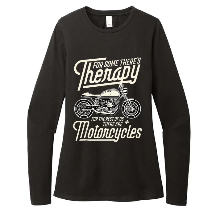 Funny Motorcycle Rider Therapy Vintage Biker Gift Womens CVC Long Sleeve Shirt