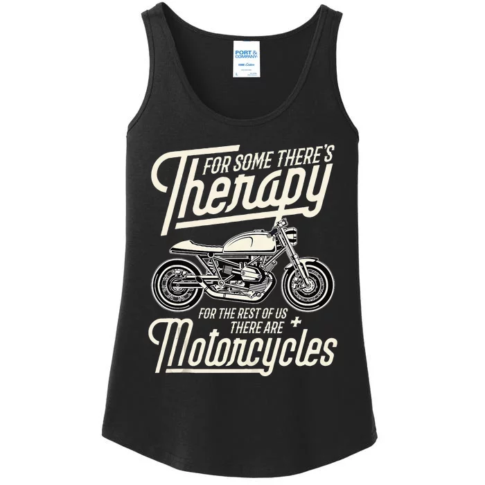 Funny Motorcycle Rider Therapy Vintage Biker Gift Ladies Essential Tank