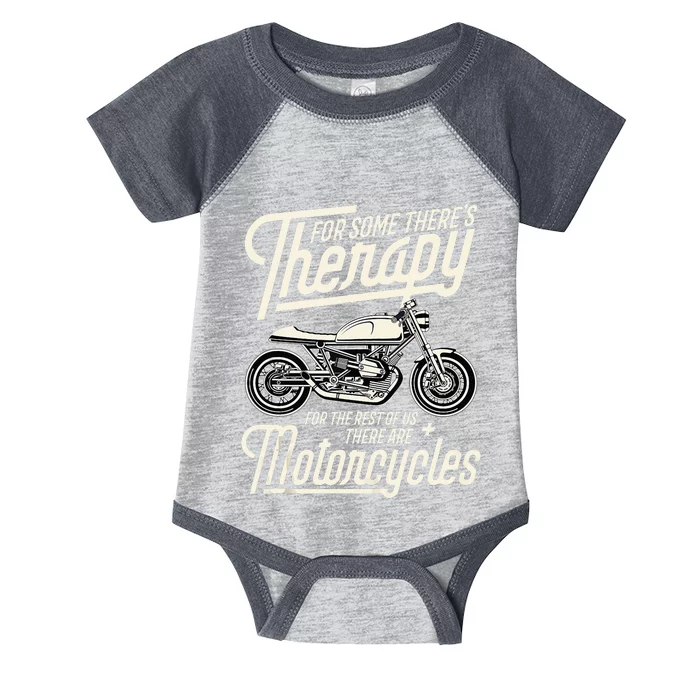 Funny Motorcycle Rider Therapy Vintage Biker Gift Infant Baby Jersey Bodysuit