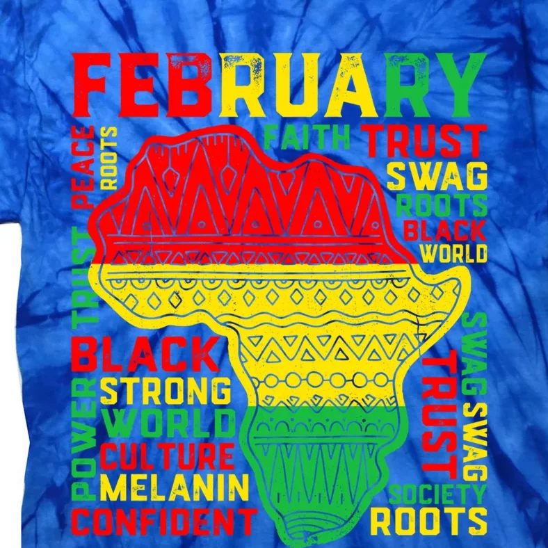 February Map Retro Black History Month African America Pride Great Gift Tie-Dye T-Shirt