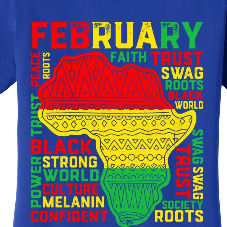 February Map Retro Black History Month African America Pride Great Gift Women's T-Shirt