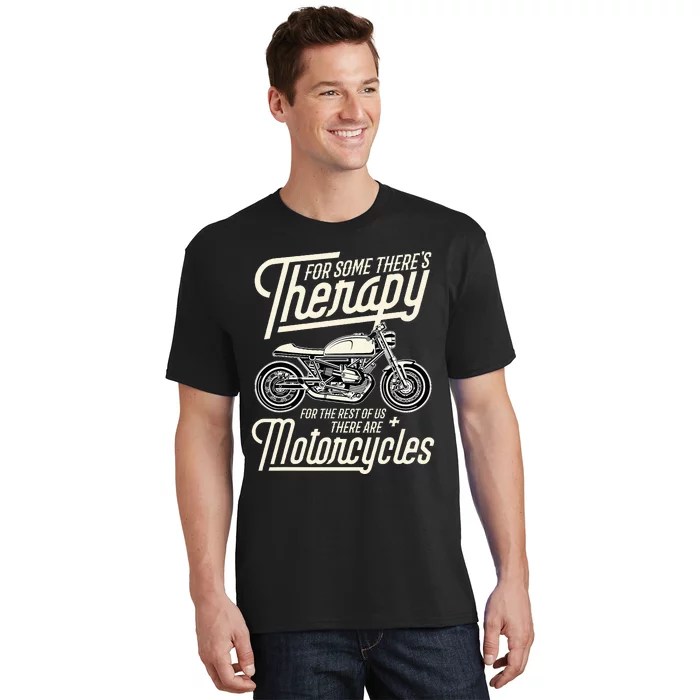 Funny Motorcycle Rider Therapy  Vintage Biker Gift T-Shirt