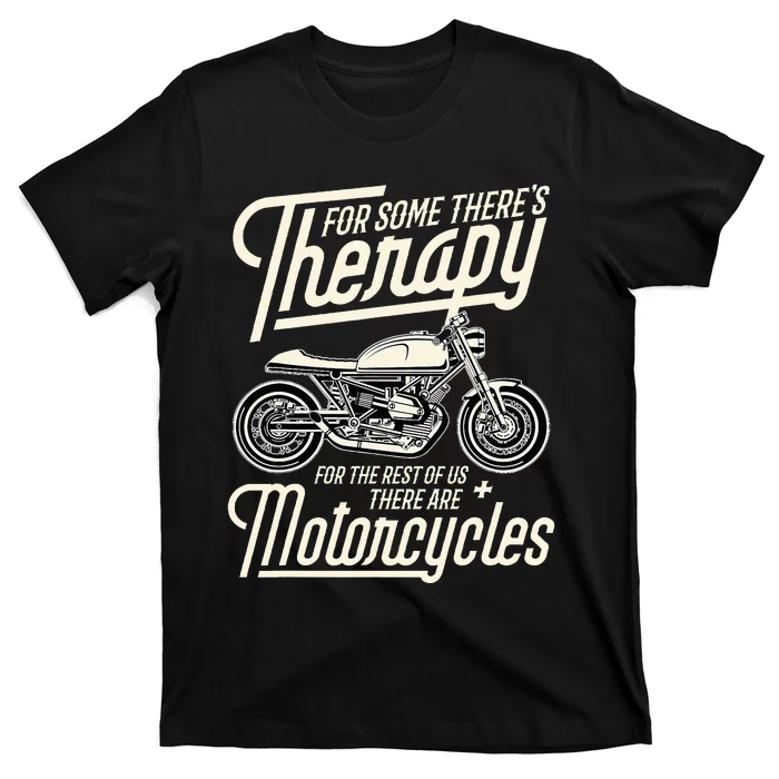 Funny Motorcycle Rider Therapy  Vintage Biker Gift T-Shirt