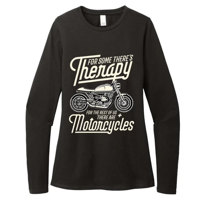 Funny Motorcycle Rider Therapy  Vintage Biker Gift Womens CVC Long Sleeve Shirt