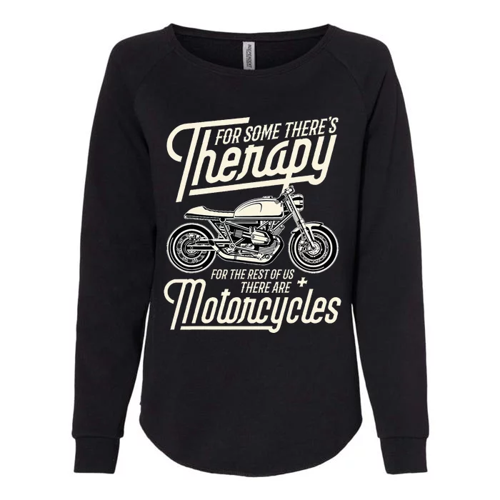 Funny Motorcycle Rider Therapy  Vintage Biker Gift Womens California Wash Sweatshirt