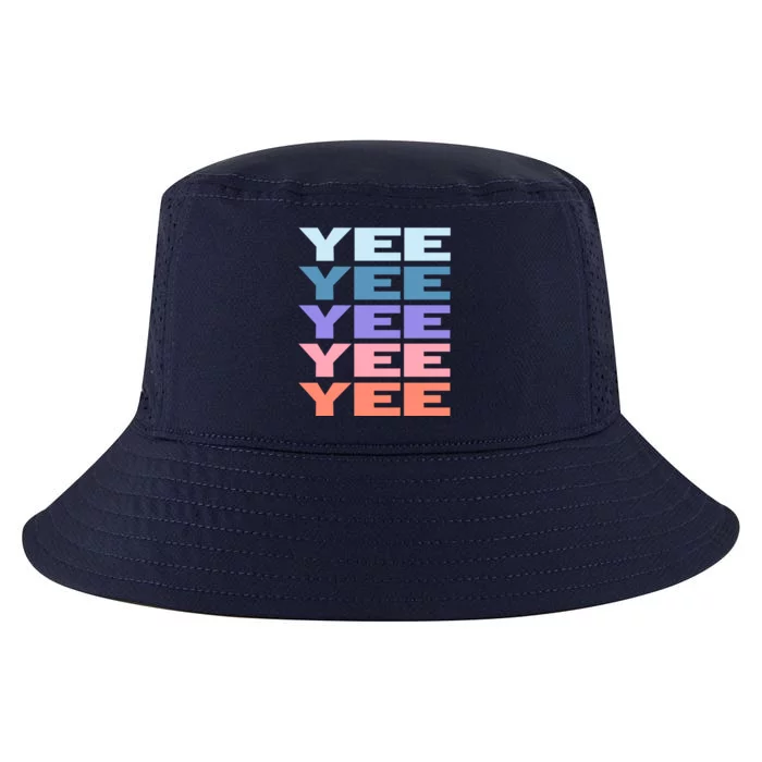 Funny Modern Repeated Text Design Yee Gift Cool Comfort Performance Bucket Hat