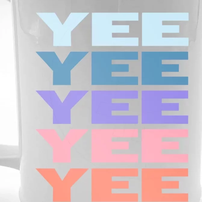 Funny Modern Repeated Text Design Yee Gift Front & Back Beer Stein