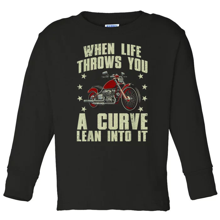 Funny Motorcycle Racer Design For  Wo Motorcycle Lover Toddler Long Sleeve Shirt