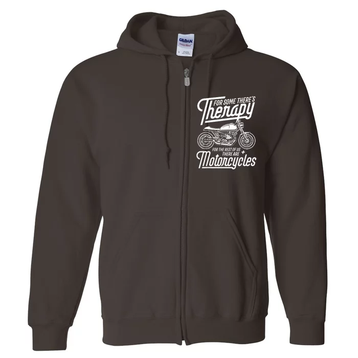 Funny Motorcycle Rider Therapy Full Zip Hoodie