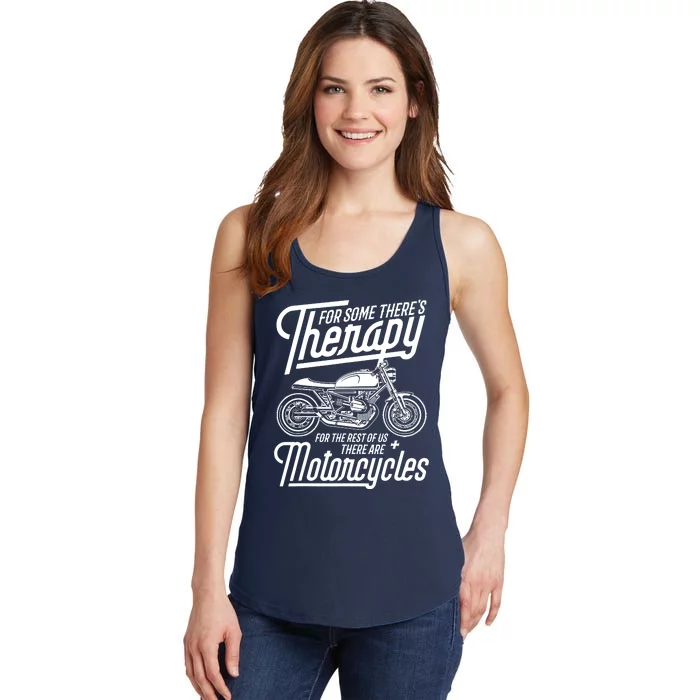 Funny Motorcycle Rider Therapy Ladies Essential Tank