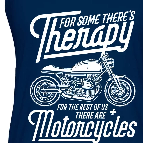 Funny Motorcycle Rider Therapy Ladies Essential Flowy Tank