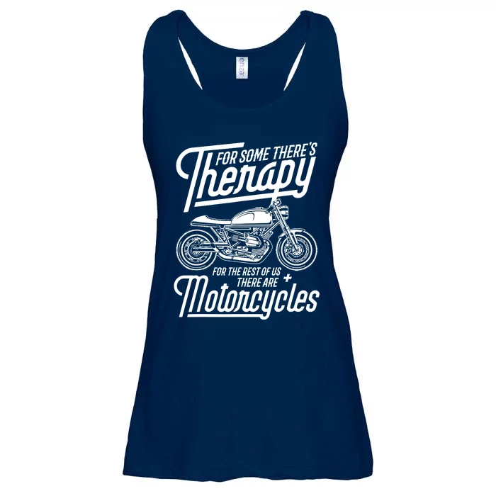 Funny Motorcycle Rider Therapy Ladies Essential Flowy Tank